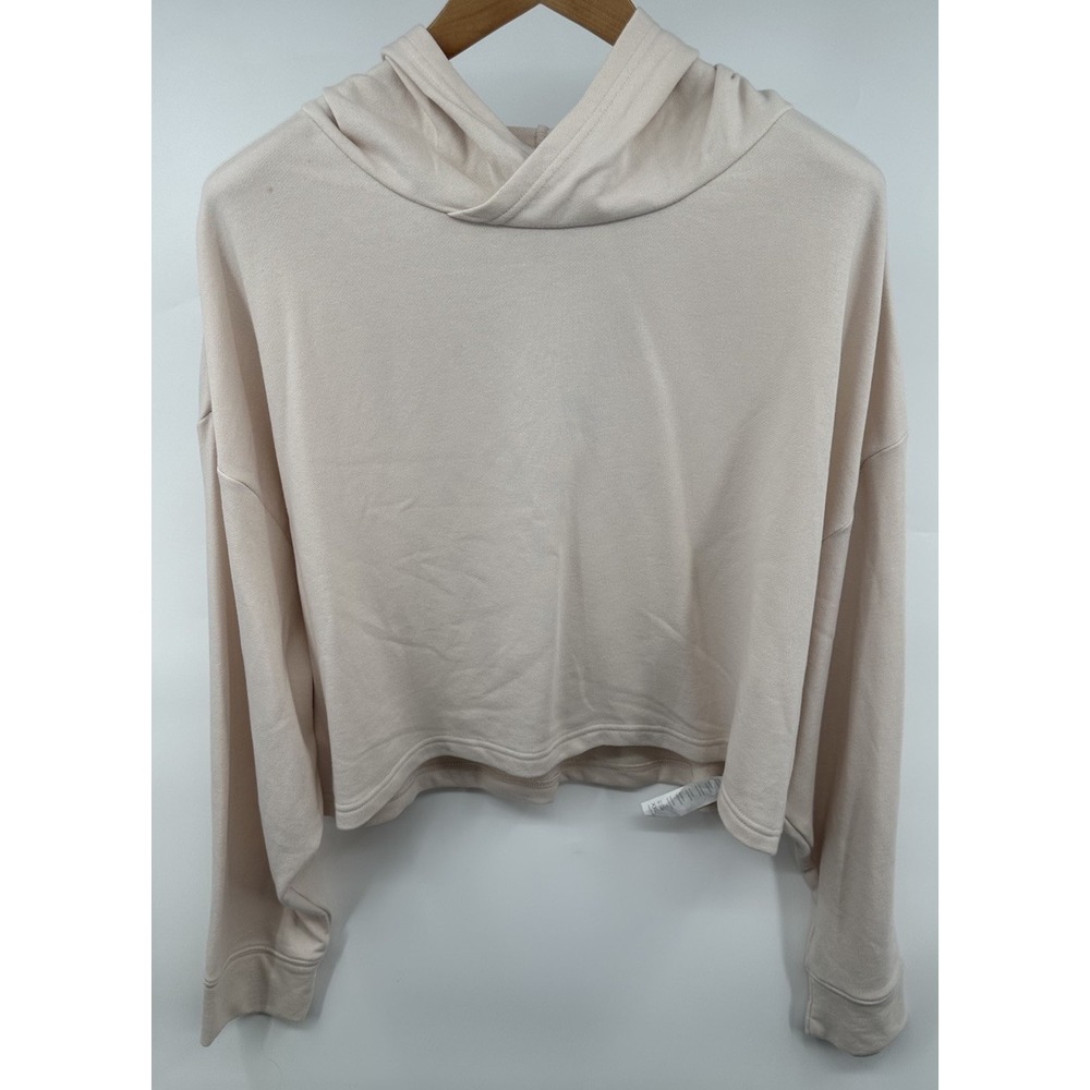 Fabletics Women XXL Grey Mist Athletic Cropped Eco Conscious Pullover Hoodie New